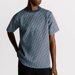 Dior Oblique T-Shirt, Relaxed‎ Fit Cotton Jacquard Black Medium Nwt